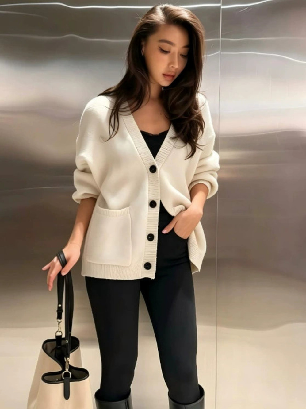 Zara Knitted Cardigan Soft Lazy Loose Spring Autumn